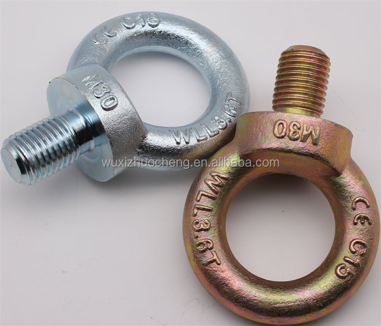 hot sale stainless steel M24 DIN580 flat eye bolt and nut