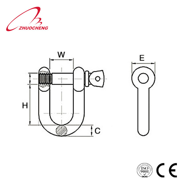 Hot sale High quality stainless steel european type d- Shackle