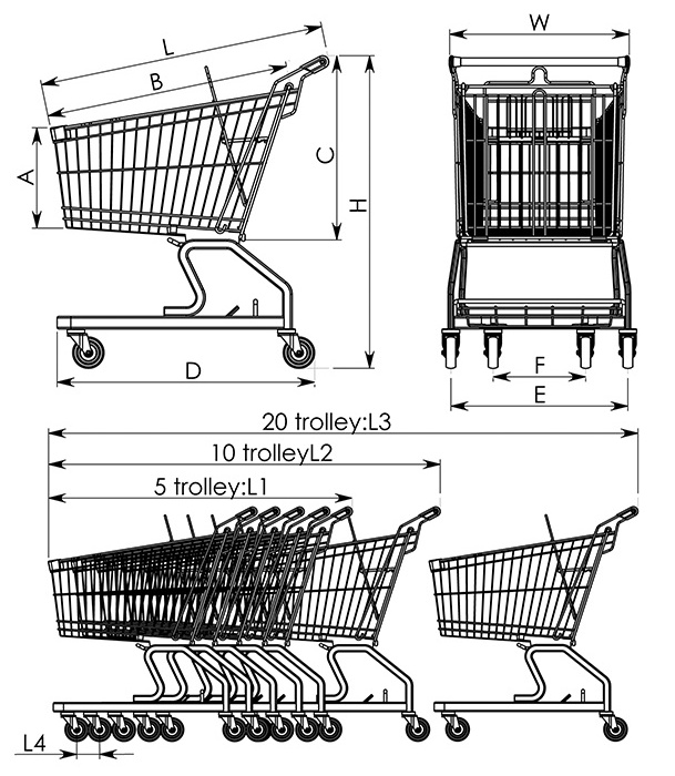 Factory Made Tiny Carts Wholesale Shopping Cart Trolley For Department Store Supermarket