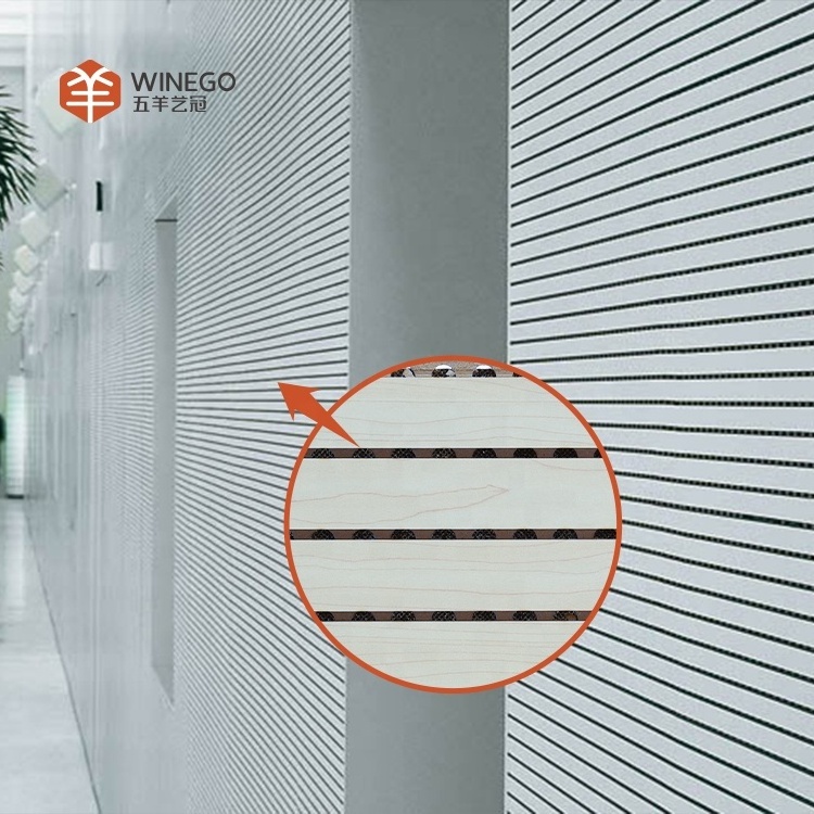 Auditorium Absorption Interior Art Decorative Material Mgo soundproof Fluted Board Mdf Grooved Wooden Acoustic Wall Panels