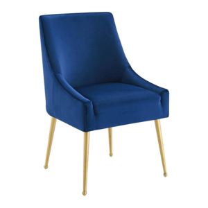 New hot selling furniture Living room Dining room High density sponge cushion Navy blue sky goose down dining chair