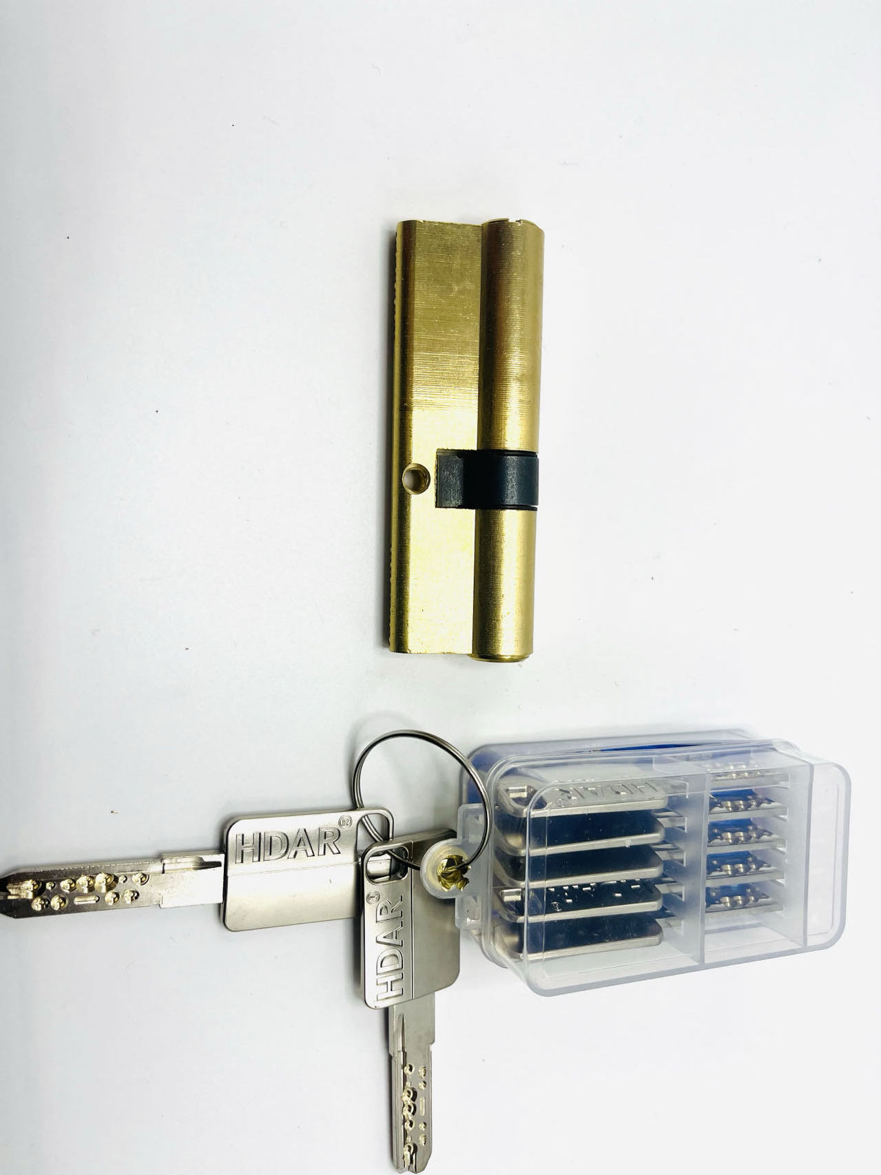 Double open full brass lock cylinder with master key system and suspension structure