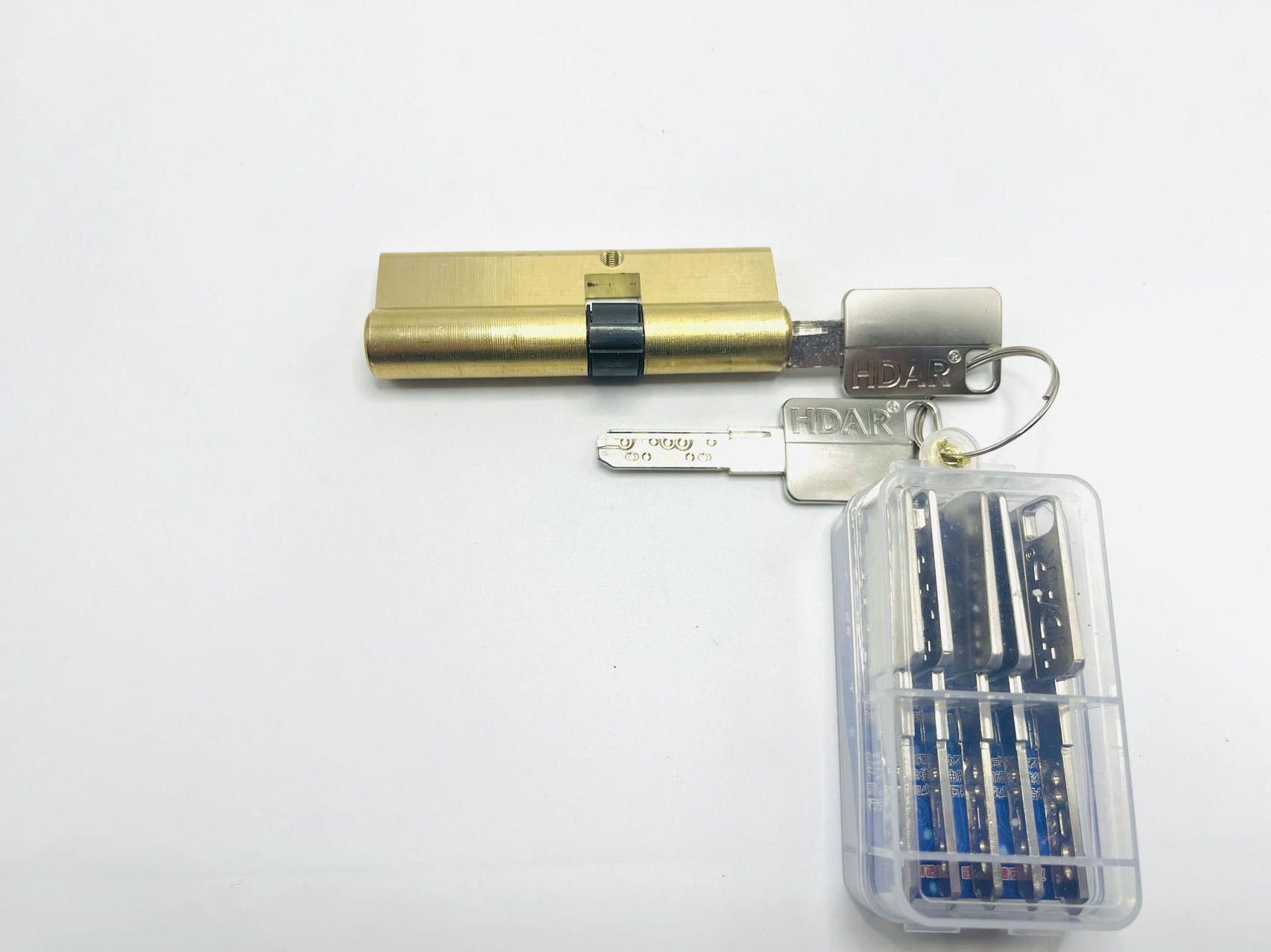 Double open full brass lock cylinder with master key system and suspension structure