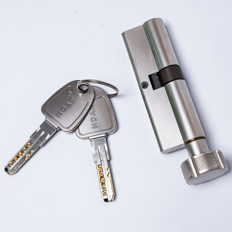 Customized brass material door lock cylinder with knob and notch for office apartment door