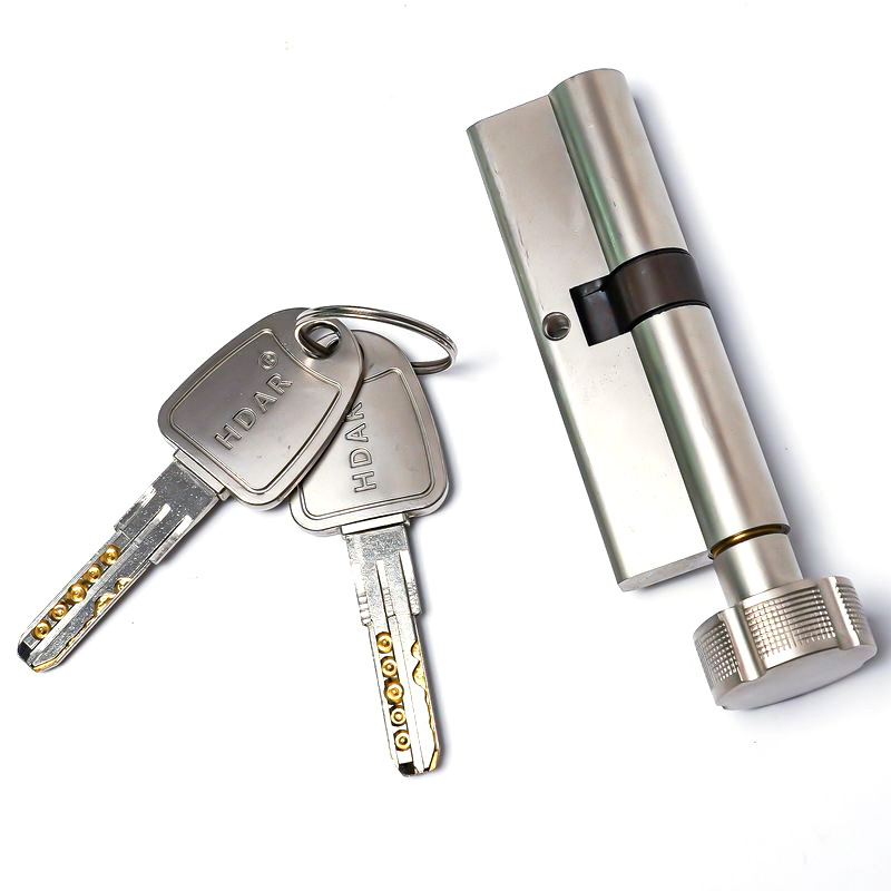 Customized brass material door lock cylinder with knob and notch for office apartment door