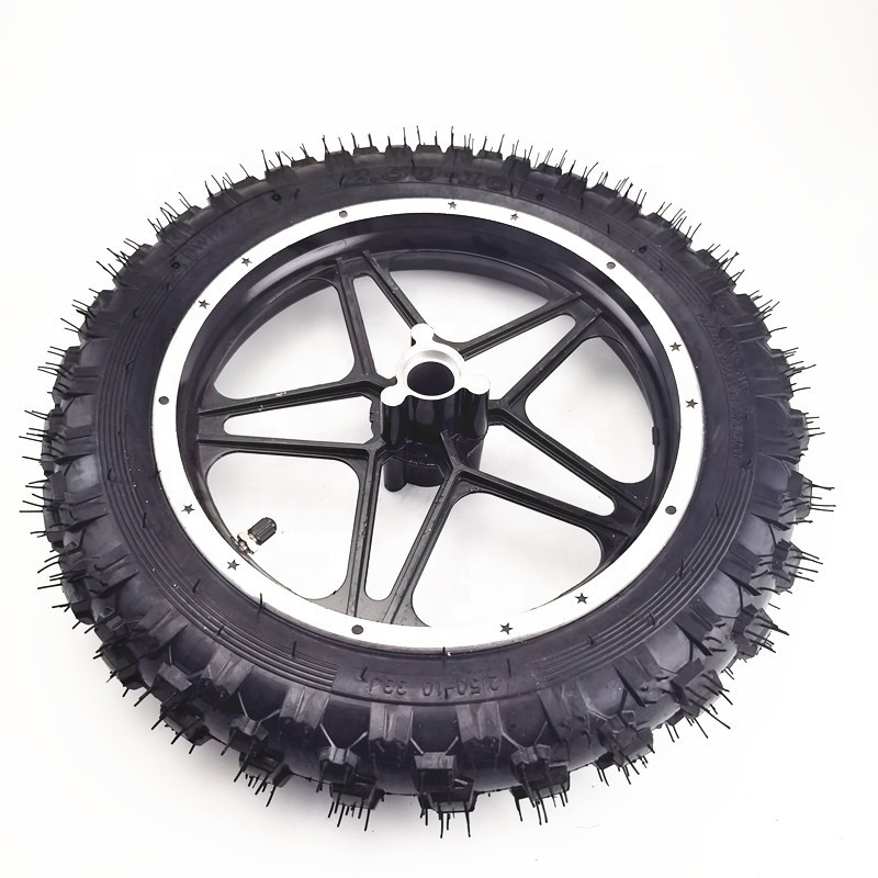 High quality 10inch motorcycle front & rear wheel with tube 2.50-10 for Mini moto dirt kid bike