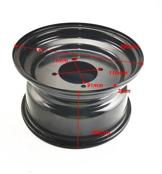 High quality Atv front rim Hub 10 inch for Go Kart Buggy four wheel steel wheels 22x10-10