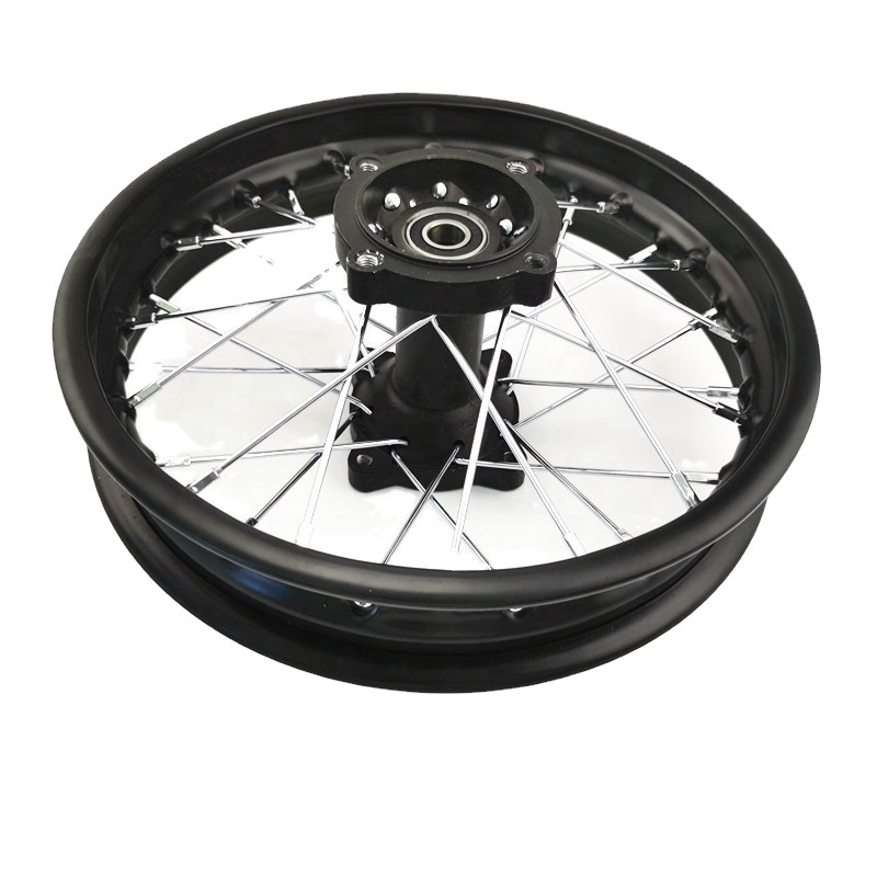 12mm 15mm Black dirt bike rear alloy rim wheel with hub 12inch 1.85x12for motocross CRF50 XR50 CRF70 XR70