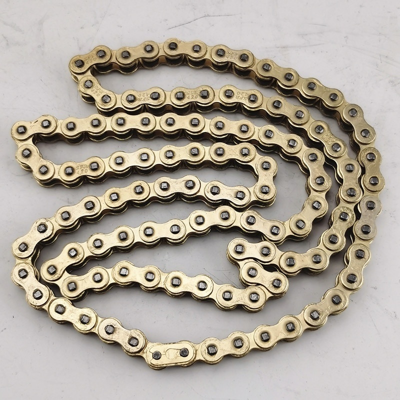 Gold motorcycle roller chain 420 112Link O-ring for dirt Pit Bike ATV scooter CRF motocross