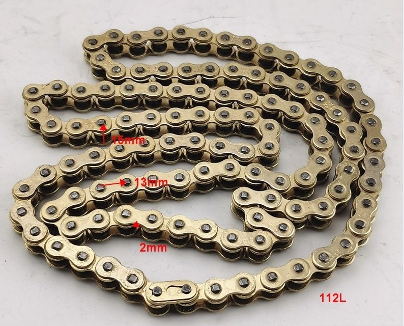 Gold motorcycle roller chain 420 112Link O-ring for dirt Pit Bike ATV scooter CRF motocross