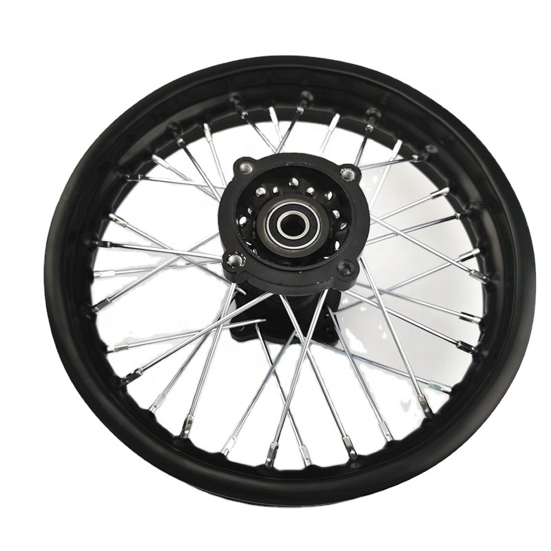 12mm 15mm Black dirt bike rear alloy rim wheel with hub 12inch 1.85x12for motocross CRF50 XR50 CRF70 XR70