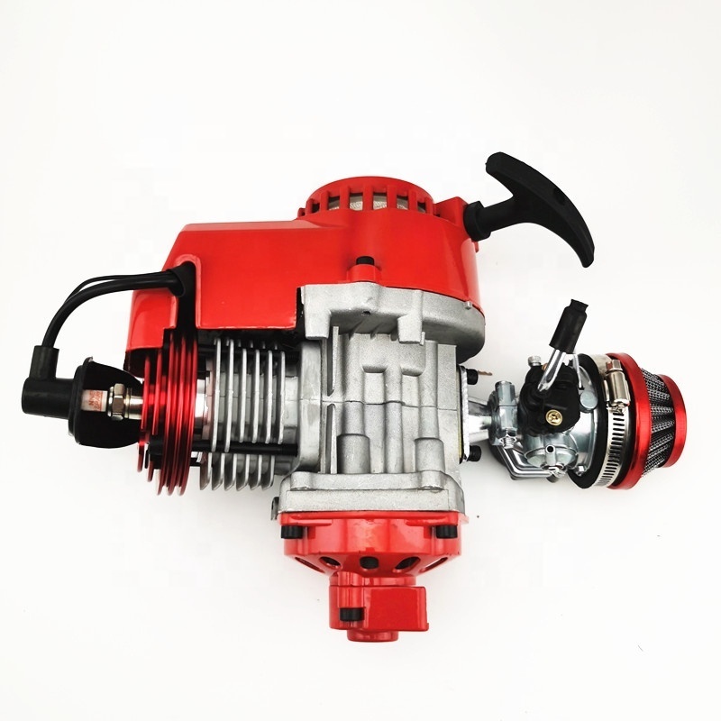 Red High performance 2 stroke mini bike 49cc engine for dirt bike atv with CNC cylinder gear box