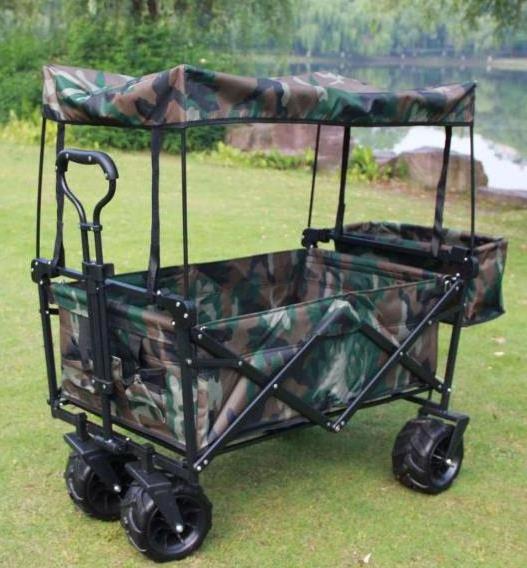 Super practical foldable trolley cart 4 wheel good quality outdoor  folding outdoor wagon trolley