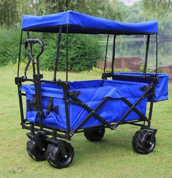 Super practical foldable trolley cart 4 wheel good quality outdoor  folding outdoor wagon trolley