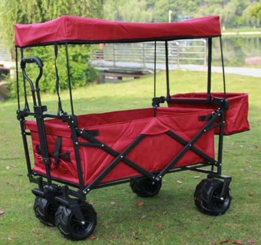 Super practical foldable trolley cart 4 wheel good quality outdoor  folding outdoor wagon trolley