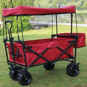 Super practical foldable trolley cart 4 wheel good quality outdoor  folding outdoor wagon trolley