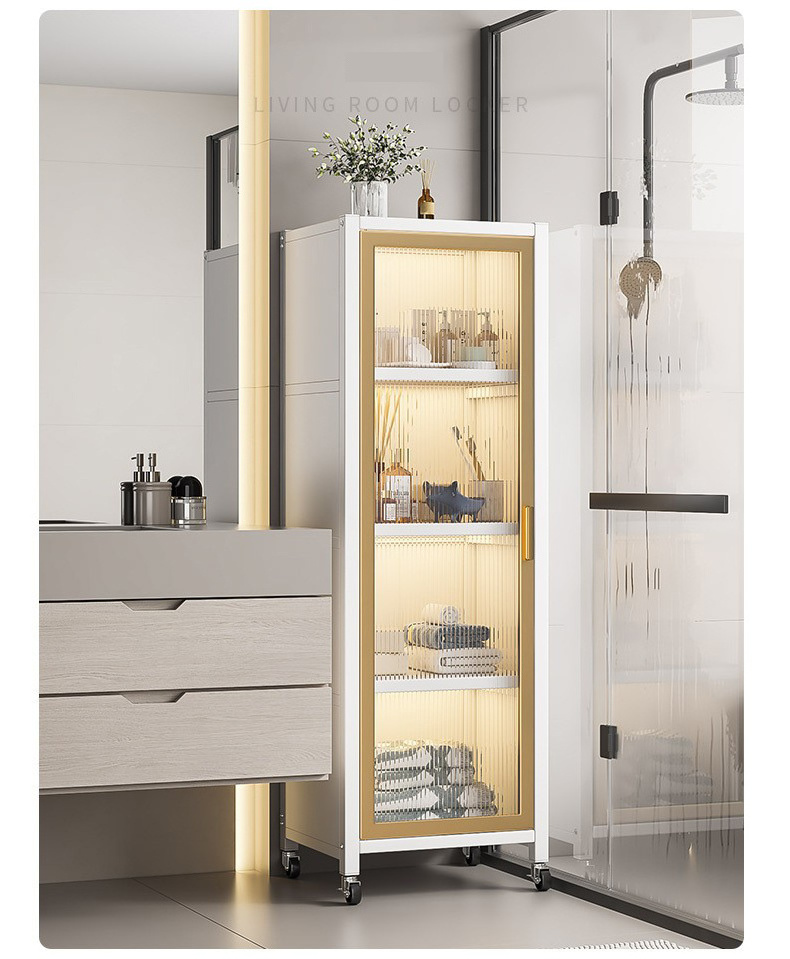 Small Bathroom Storage Cabinet with Doors and Shelves Narrow Bathroom Cabinet Slim Bathroom Organizer Cabinet