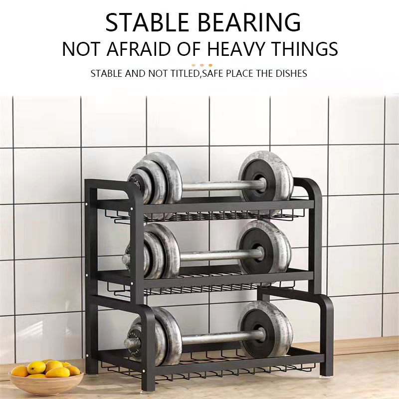 Metal Shelving Unit 4 Tier Baked Zinc Stainless Steel Storage Shelves Rack for Kitchen