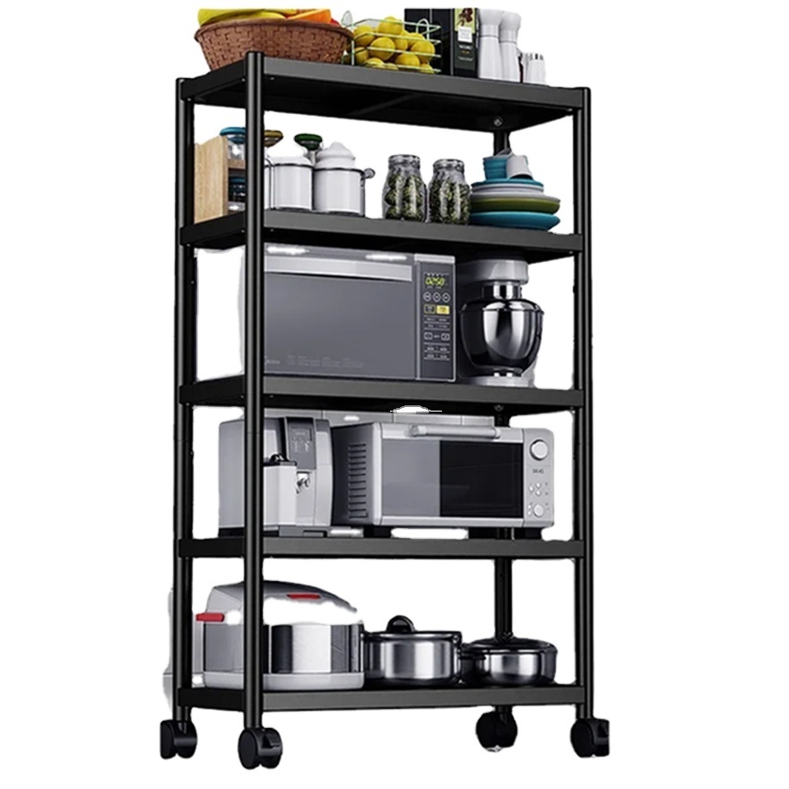 Metal Shelving Unit 4 Tier Baked Zinc Stainless Steel Storage Shelves Rack for Kitchen