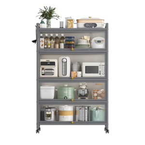 Kitchen Food Cabinet With Flip-top Door 6 Layer Mobile Kitchen Storage Holders Custom Industrial Stainless Steel Shelving Unit