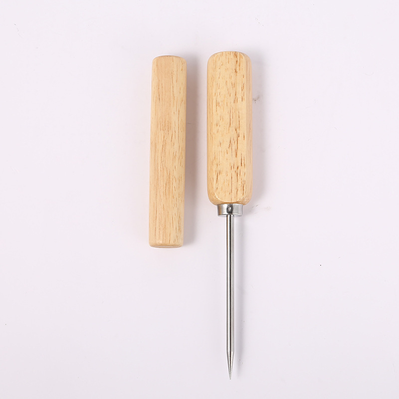 Anti-Slip Customizable Logo Solid Wood Stainless Steel Ice Picks for Breaking Ice Bar Tool