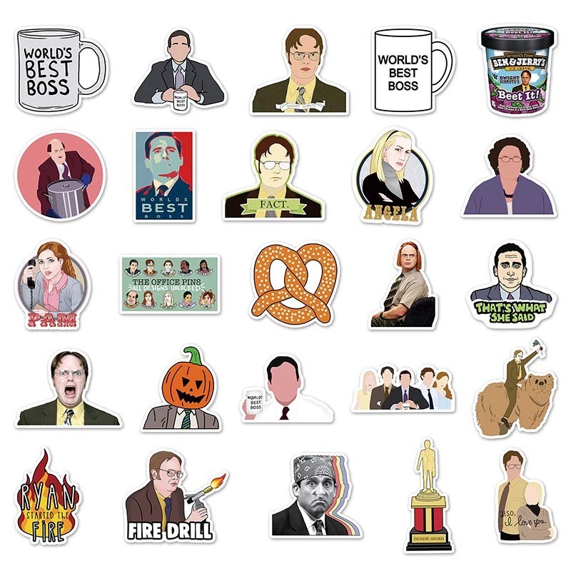 50pcs Factory Direct Sales Decorative Laptop Skateboard Luggage Car Stickers American TV Series The office Stickers