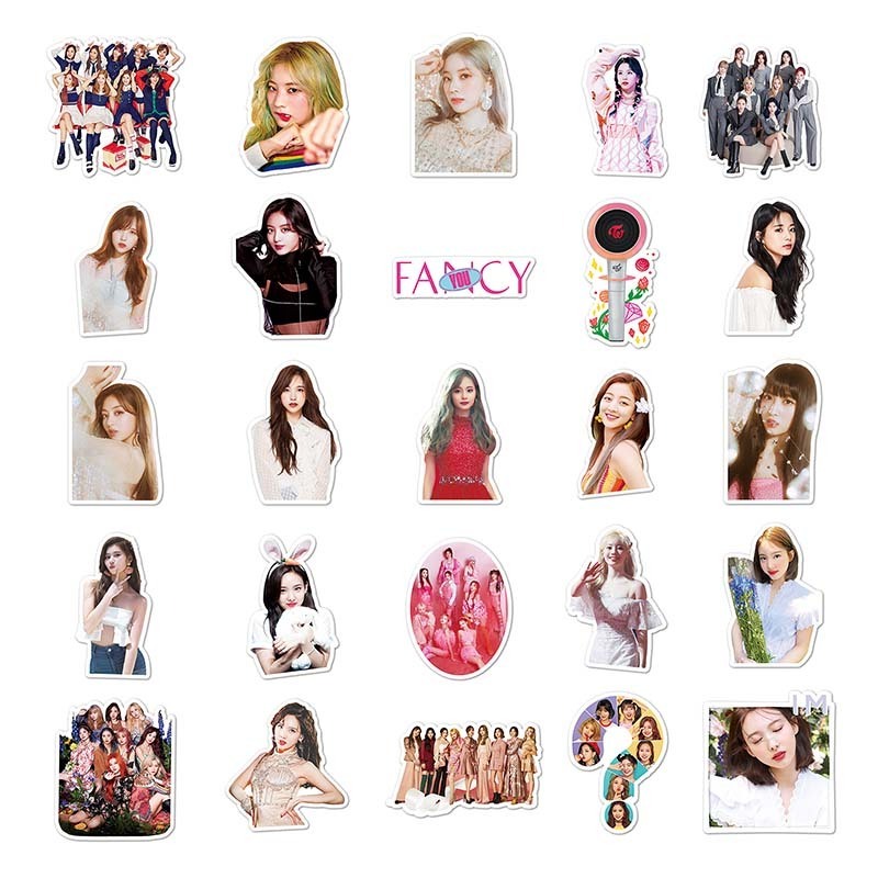 50pcs Factory Direct Sale High Quality Star Decorative Stickers Korean Kpop Girl Group Twice Sticker