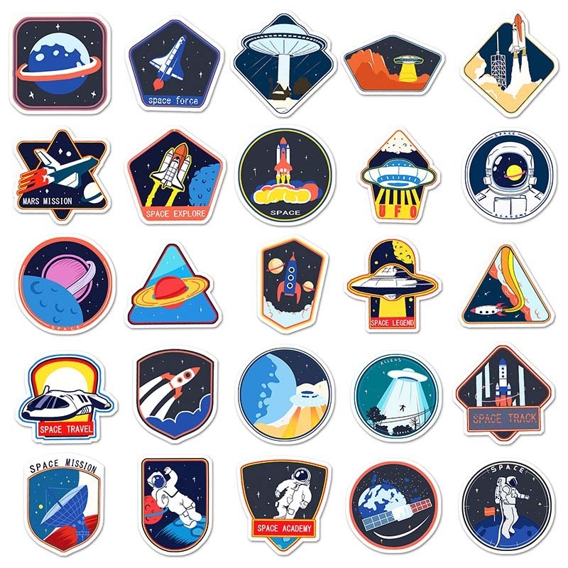 50pcs Wholesale Price Waterproof Custom Stickers Decorative Laptop Mobile Phone Car Original Space Astronaut Graffiti Stickers