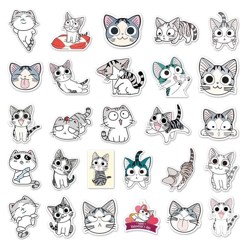 53 PCS Factory Hot Sale Cat Animal Kawaii Graffiti Anime Chi's Sweet Home Stickers For Laptop Notebook Water Bottle Decoration