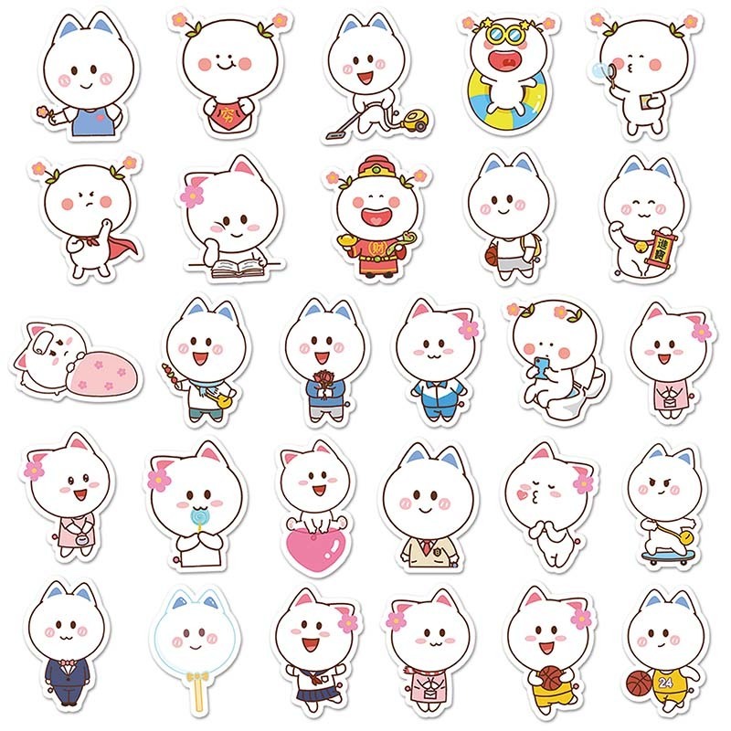 53 PCS High Quality Wall Decoration Custom Sticker Cute Cartoon Waterproof Kawaii Peach Fairy Stickers For Notebook Luggage Cup