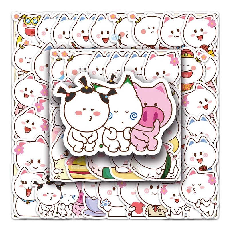 53 PCS High Quality Wall Decoration Custom Sticker Cute Cartoon Waterproof Kawaii Peach Fairy Stickers For Notebook Luggage Cup