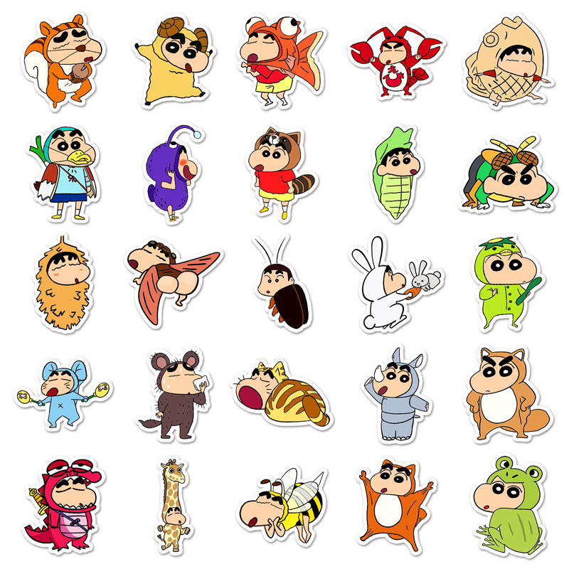 50 pcs Factory Wholesale Kawaii Anime Cute Custom Sticker Manga Crayon Shin-Chan Sticker