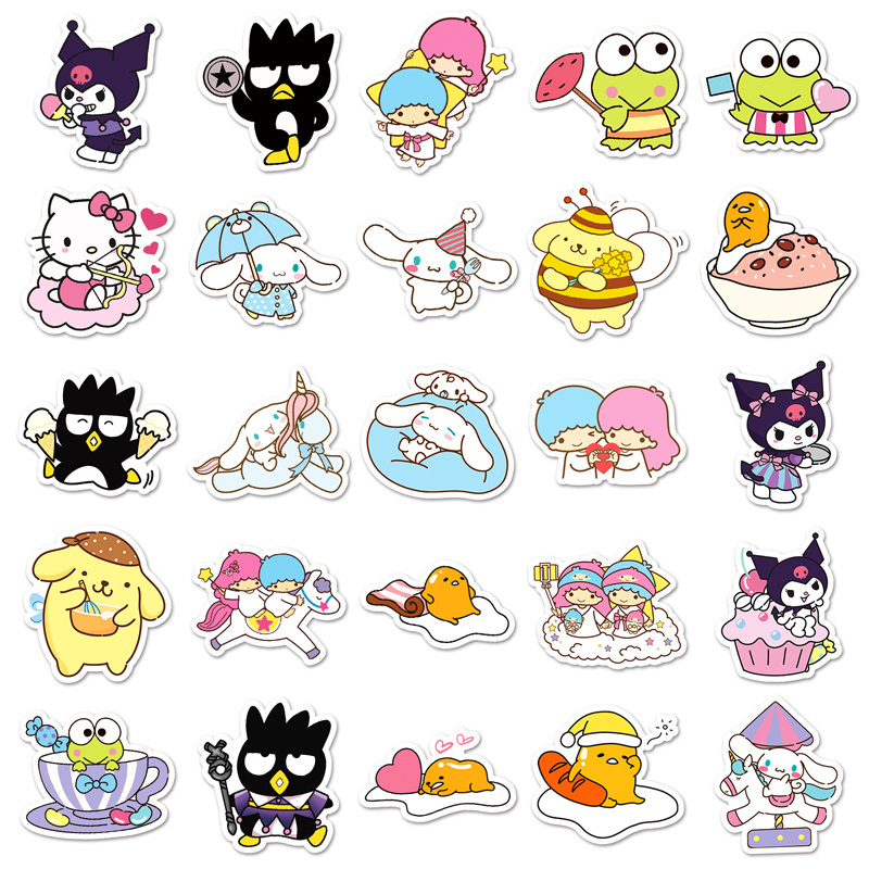 50Pcs Factory Outlet Sale Custom Sticker Cartoon Graffiti Sanrios Mix Stickers For Kid Wall Laptop Waterproof