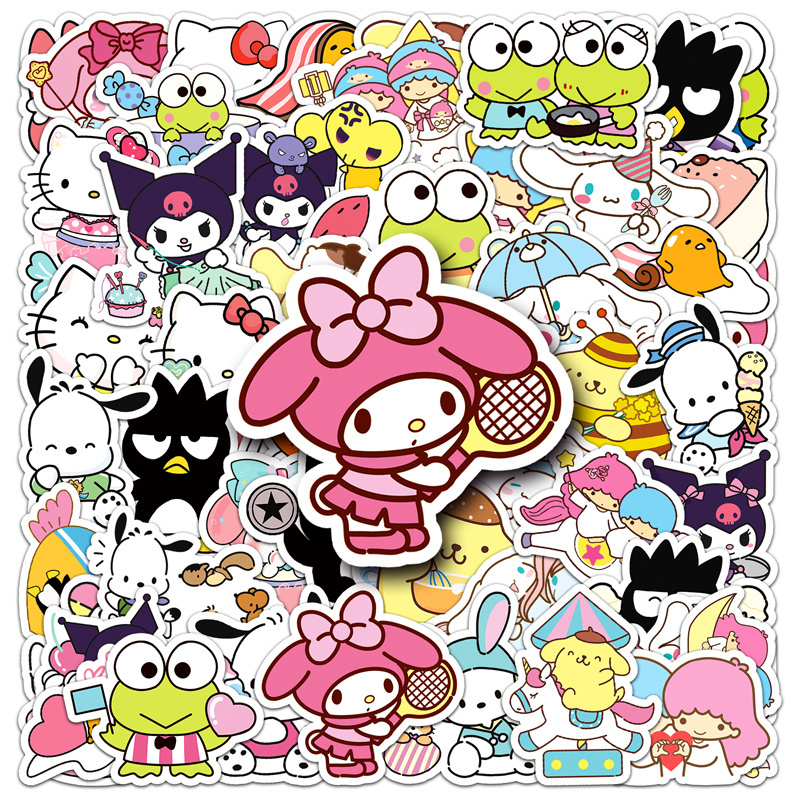 50Pcs Factory Outlet Sale Custom Sticker Cartoon Graffiti Sanrios Mix Stickers For Kid Wall Laptop Waterproof