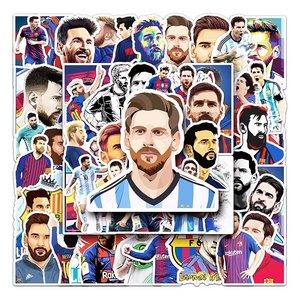 51Pcs Football Sport Star Messi Graffiti Sticker For Boy Water Bottle Luggage Laptop Phone Paper Decals Label Stickers