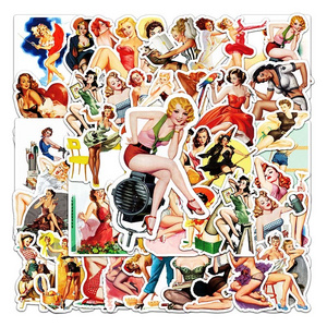 50pcs Factory Wholesales Sexy Beauty Stickers Waterproof Decorative Skateboard Luggage Laptop Poster Girl Stickers