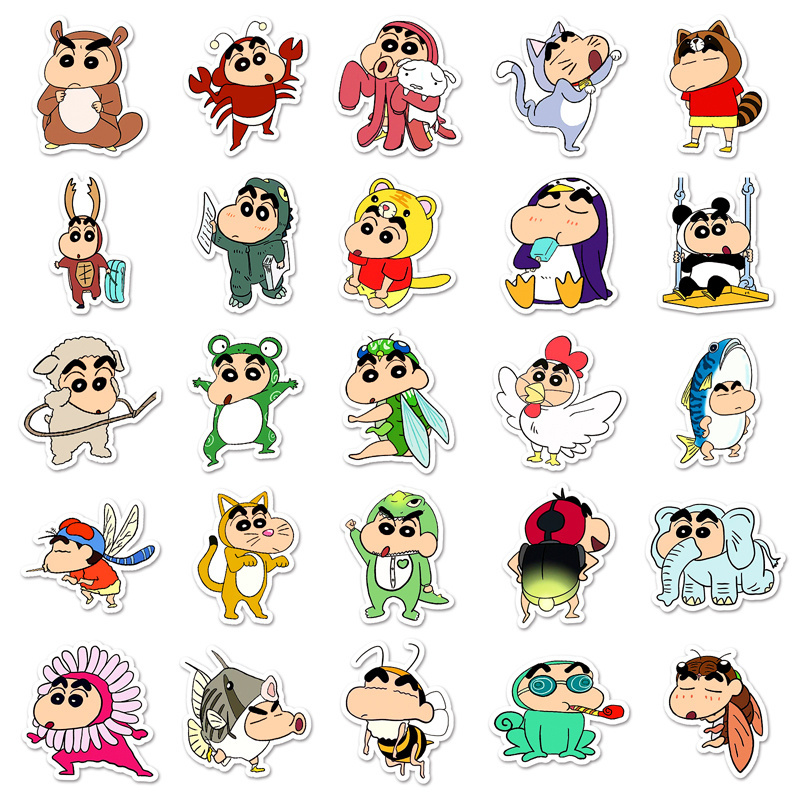 50 pcs Factory Wholesale Kawaii Anime Cute Custom Sticker Manga Crayon Shin-Chan Sticker