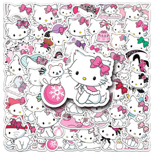 50 pcs Hot Sale Decoration Sanrio Kawaii Sticker Self-adhesive Label Vinyl PVC Anime Charmmy Kitty Sticker