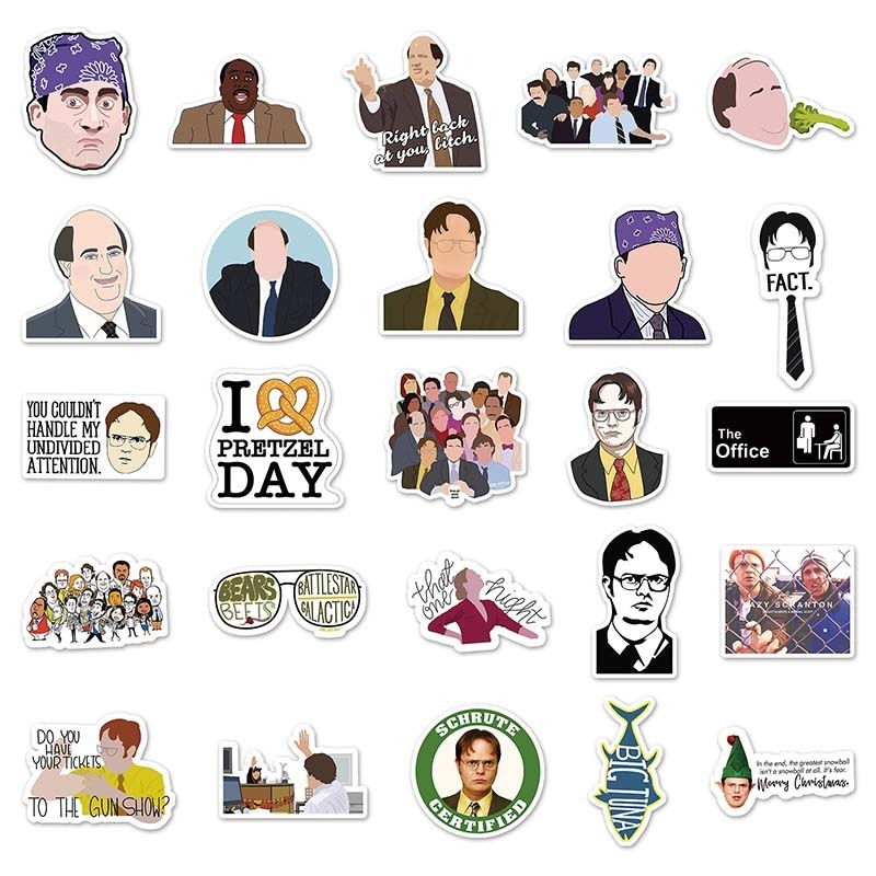 50pcs Factory Direct Sales Decorative Laptop Skateboard Luggage Car Stickers American TV Series The office Stickers