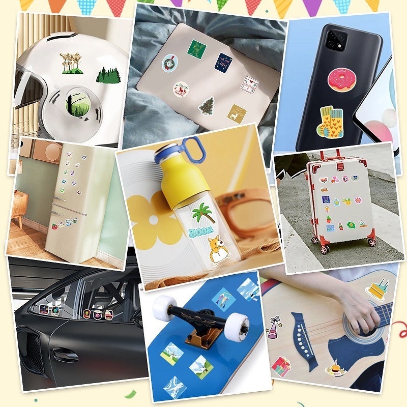 50pcs Cheap Personalized Good Price Vinyl Waterproof Sticker Decorative Laptop Cute Cartoon Paper Plane Kid Sticker