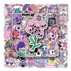 50pcs Factory Wholesale Trendy Graffiti Waterproof Decorative Car Stickers Cartoon Personalized Pastel Gothic Sticker