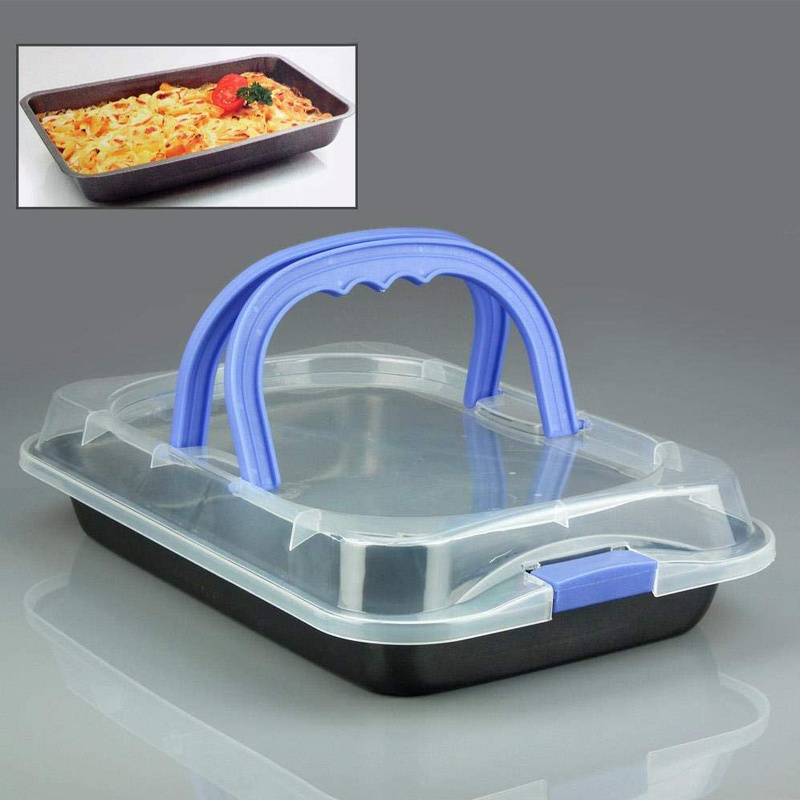 Bakeware Convenient Baking Pan Black Carbon Steel Non-stick Biscuit Plate Square Baking Tray