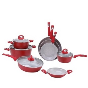 High Quality OEM Factory Cooker Soup Pot Bakelite Handle Non Stick Aluminum Cookware Sets