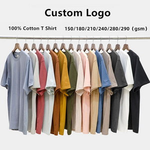 Custom Unisex tshirt High Quality 100% Premium Cotton 210gsm Oversized T-Shirt Silk Screen Puff Printing Logo Men Blank T Shirt