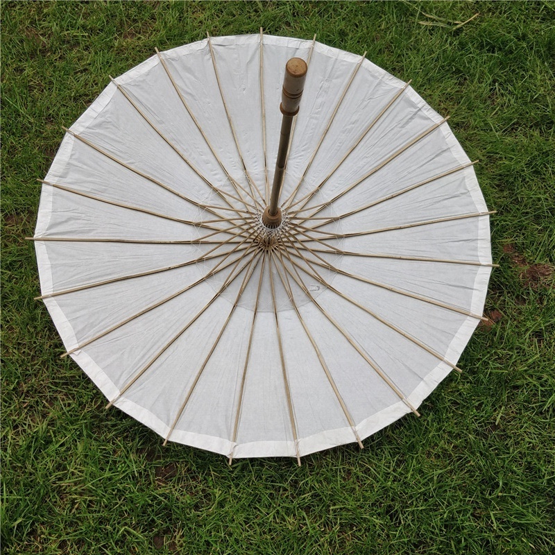 Handmade 84cm Plain White Chinese Wedding Paper Umbrella Paper Parasols for Decoration