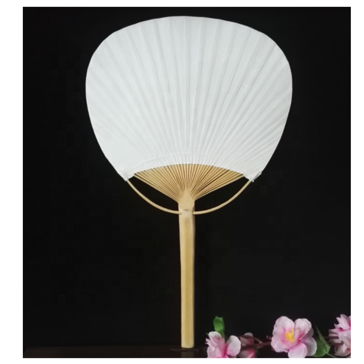 High Quality Hand-Held Bamboo Paper Round Hand Fans for Personal Use Weddings Promotion and Events