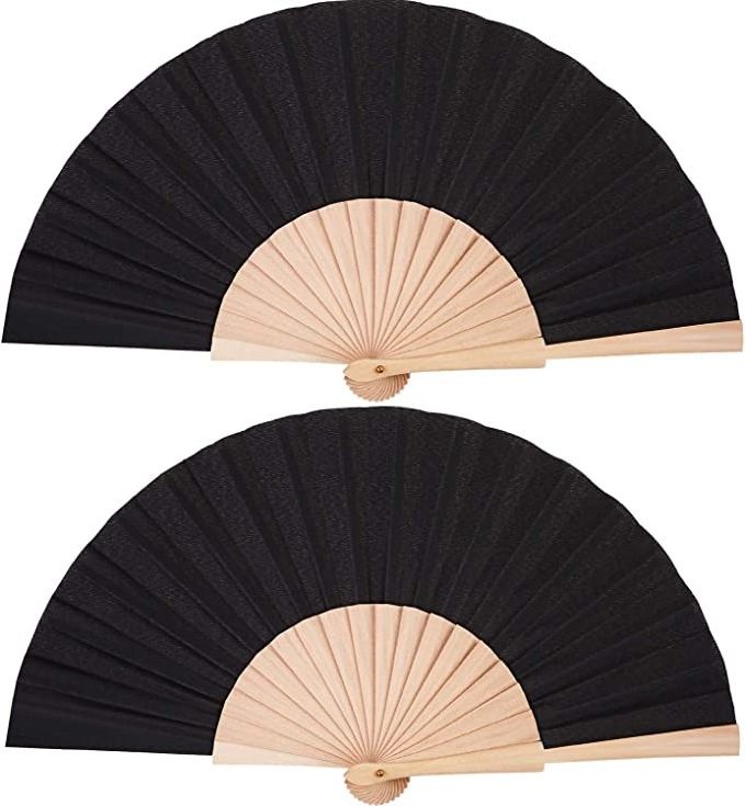 Custom Printing Fabric Foldable Hand Held Fan Bamboo and Wooden Fan