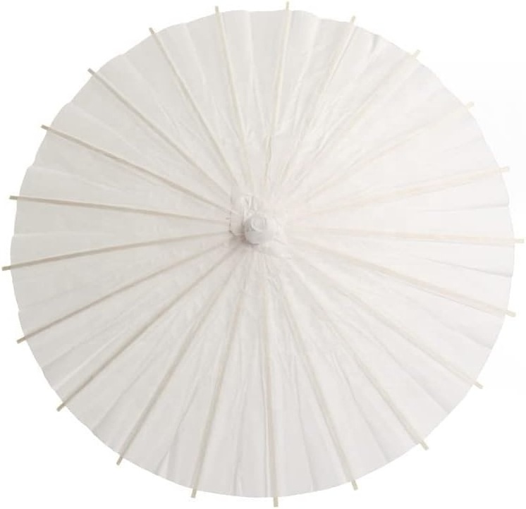 Handmade 84cm Plain White Chinese Wedding Paper Umbrella Paper Parasols for Decoration