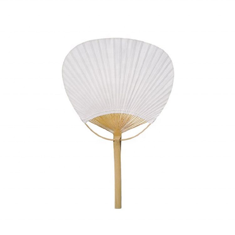 Factory High Quality Hand-Held Bamboo Round Paper Paddle Fans for Personal Use Weddings and Events