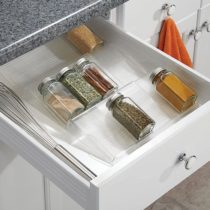 3-Layer Jars Spice Drawer Organizer Spice Storage Shelf Drawer  for Kitchen Cabinets Storage Kitchen Bottles Jars Storage Shelf